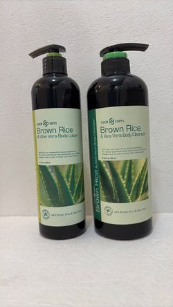 Dear Derm Brown Rice & Aloe Vera Body Lotion and Body Cleanser Bundle Set