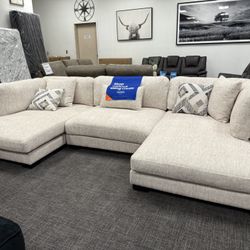 Beige Sofa Sectional Double Lounge Set - Free Delivery Promo 