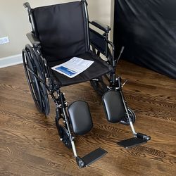 Wheelchair, Drive, 18 inch seat with brake extenders
