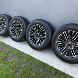 20” INCH GMC DENALI YUKON OEM WHEELS/RIMS WITH CONTINETAL TIRES 275/60R20 STOCK TAKEOFF OEM WHEELS