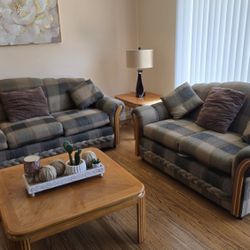 Sofa,  Love Seat And Tables 