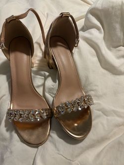 Rose gold heels women size 10