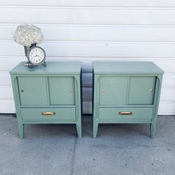 Pair of Vintage Wood Nightstands