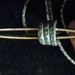 Vintage Silver Tone Chain Pendant Necklace "Faith, Hope, Love"