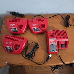 4 Brand new Milwaukee chargers