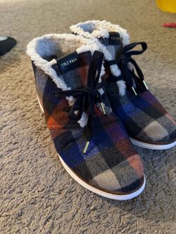 Cole Haan Plaid Sherpa-Lined Chukka Sneaker Boots