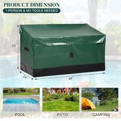 VINGLI 130 Gallon Outdoor Deck Box, Waterproof Sloping Top Storage Box, Portable Outdoor Container for Patio Furniture Cushions, Garden Tools, Pool Su