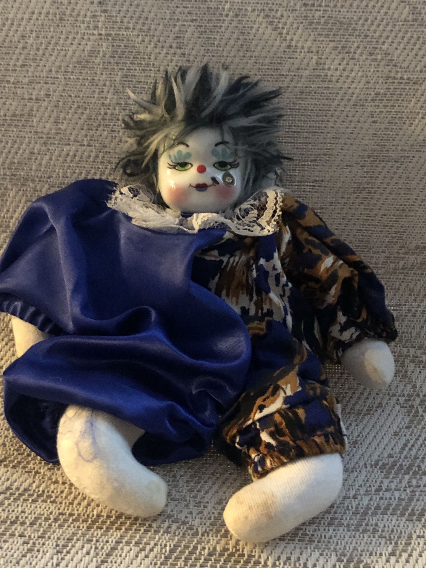 Vintage Clown With Porcelain Face
