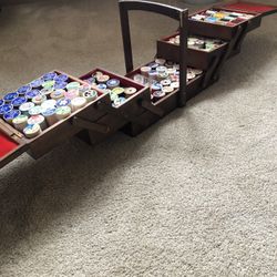 Vintage Wooden Sewing Box