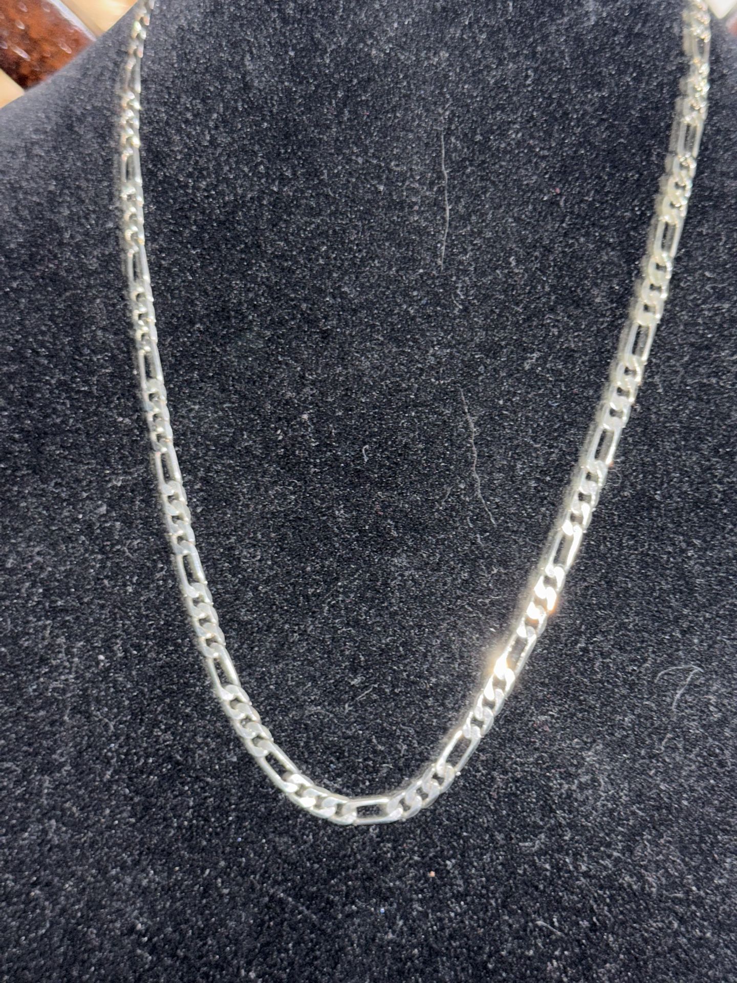 24" FIGARO STERLING SILVER CHAIN