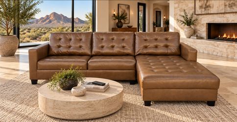 Italian Leather Sectional Couch