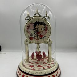Betty Boop Porcelain Anniversary Collectible Clock With Dog From 2007