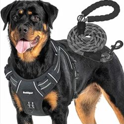 Heavy Duty Tactical Dog Harness for Large Dogs, No Pull Adjustable Pet Harness Reflective Service Training Easy Control Pet Vest Military K9 Working D