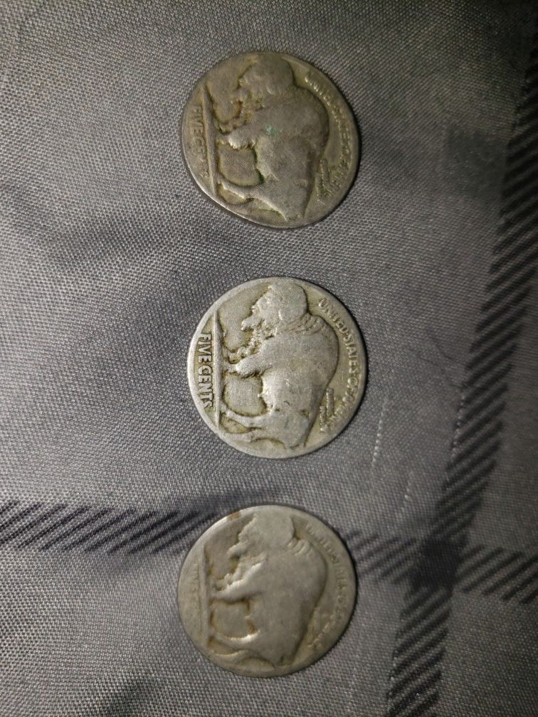 Buffalo nickles fair condition (no date)