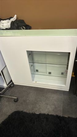 White glass display case and 300 or OBO