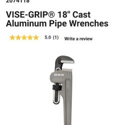 Irvin Vise Grip 18 Aluminum  Pipe Wrench