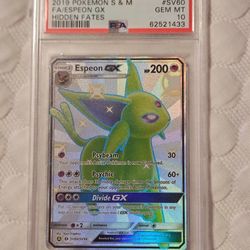 2019 Espeon GX SV60/SV94 Hidden Fates: Shiny Vault Holo PSA 10