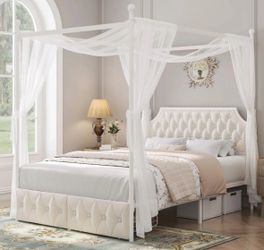 Artevious Upholstered Metal Bed