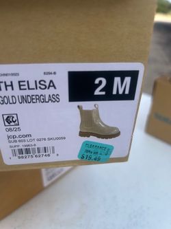 Girls' Elisa Gold Glitter Chelsea Boots Size 2M