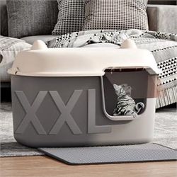 Oneluck Extra Large Cat Litter Box, 27.5inches Jumbo Litter Box for Big Cats and Mulit-cat,High Sided Litter Pan withs Lid and Scoop Leak-Proof & Anti