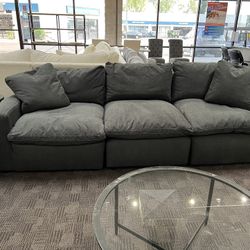 Charcoal Grey Cloud Feather Sofa Set 
