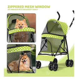 Green dog stroller