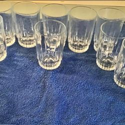 Set Of 12 Arcoroc France Lamcer Pattern Clear Glasses 3.5” Juice 4 Oz. Capacity 