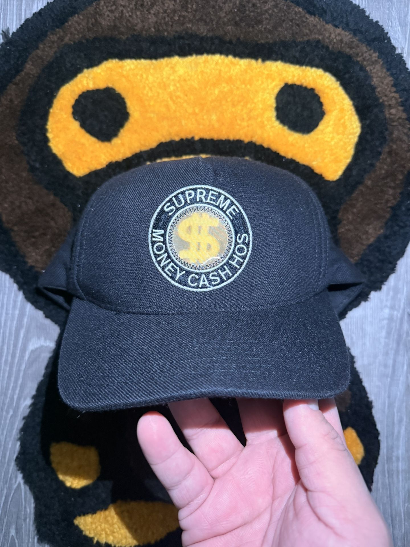 Supreme/Star “Money Cash Hos” Hologram Hat Black