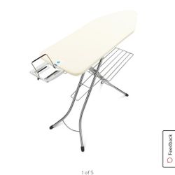 Ised Brabantia Ironing Board C, 49x18in (124x45cm), Steam Iron Rest + Linen Rack