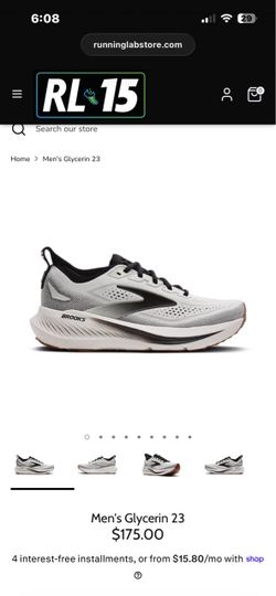 Brooks Glycerin 23 - White/Black/Gum - Size 11.5
