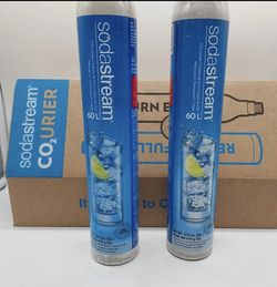 (2) Pack Soda Stream CO2 URIER 60L Sparkling Water Cylinders