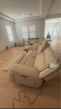 Ashley leather power reclining w/ power headrest