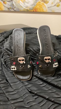 Size 6 1/2 black/white Karl Lagerfield sandals