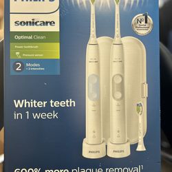 Philips Sonicare Optimal Clean Rechargeable Electric Toothbrush 2-pack HX6829/75