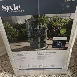 Lighted 3 Tier Ceramic Fountain