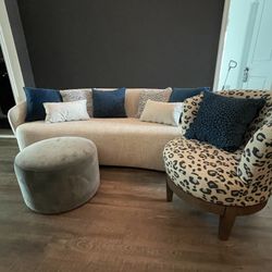 84” kidney Shaped Couch And Chair