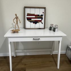 Office desk and are decor items