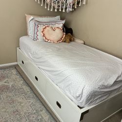 Twin Pottery barn storage Bed With Serta Mattress