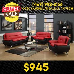 New In The Box 📦 Living Room Sofa Set 3pc - Delivery And Financing Available 