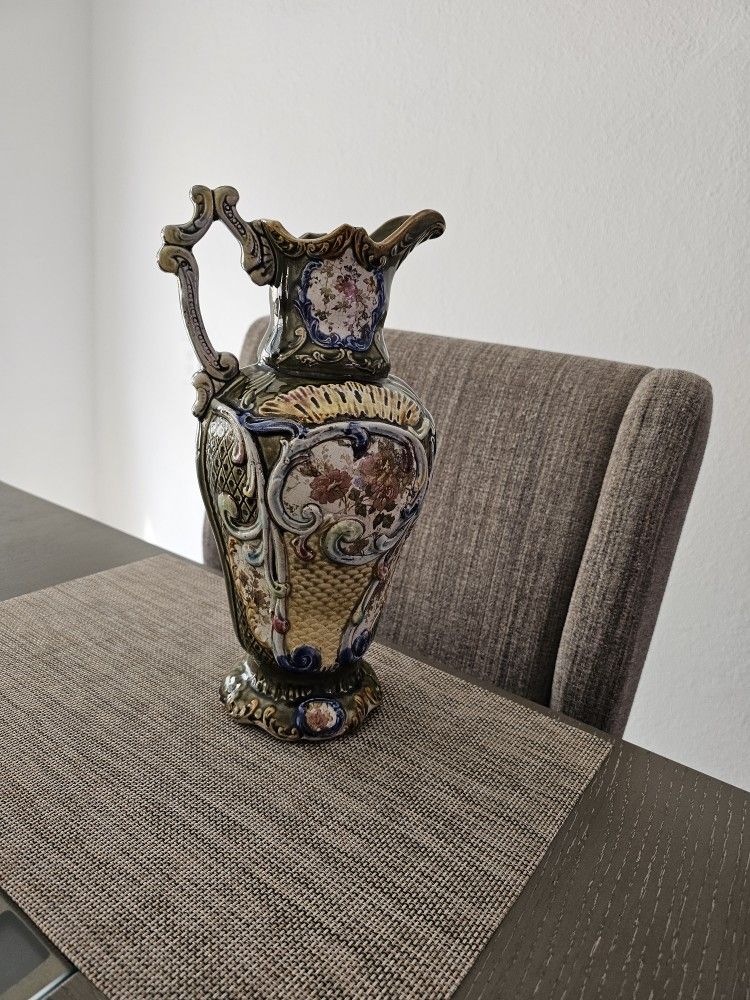 English Victorian Majolica Pitcher