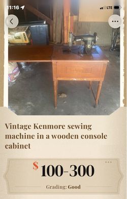 Vintage Kenmore Sewing Machine with Wood Cabinet