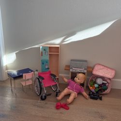 Doll Play Sets Includes American Girl Bitty Baby Doll