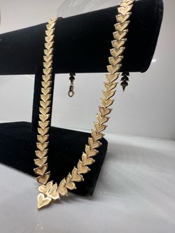 🔥 14KT Yellow Gold Flexible Eternity Heart Necklace • 20.8g •
