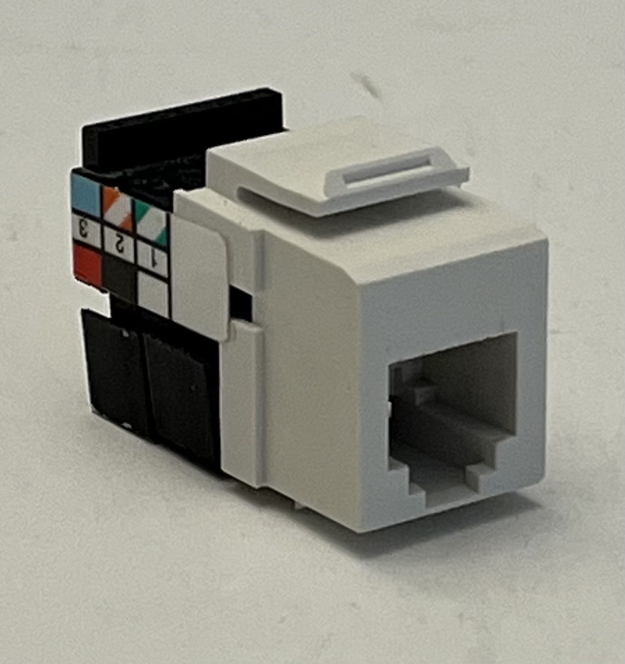 Leviton USOC and Voice Grade QuickPort Connector, 6P6C (6-wire) White 41106-RW6