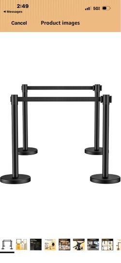 Stainless Steel and No Fill Concrete Metal Base with Rubber Rim, Black Crowd Control Barriers for Queue Line, Events
