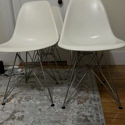 Herman Miller Eames Eiffel White Fiberglass Chairs