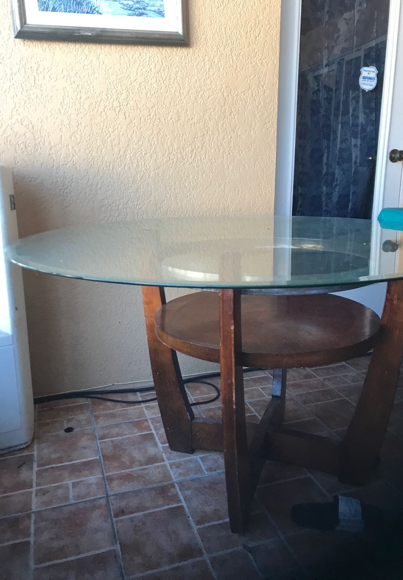 Glass top breakfast table 6 chair ( chair not included)