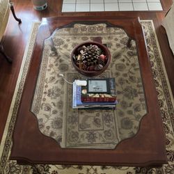 Elegant Cherry Wood Coffee Table