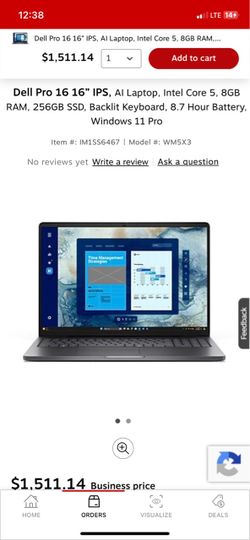 Dell Pro 16 16” IPS