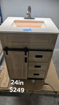 24in Bathroom Vanity with Top and Faucet